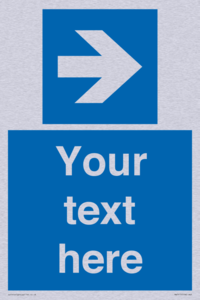 Custom Directional signage blue right arrow 